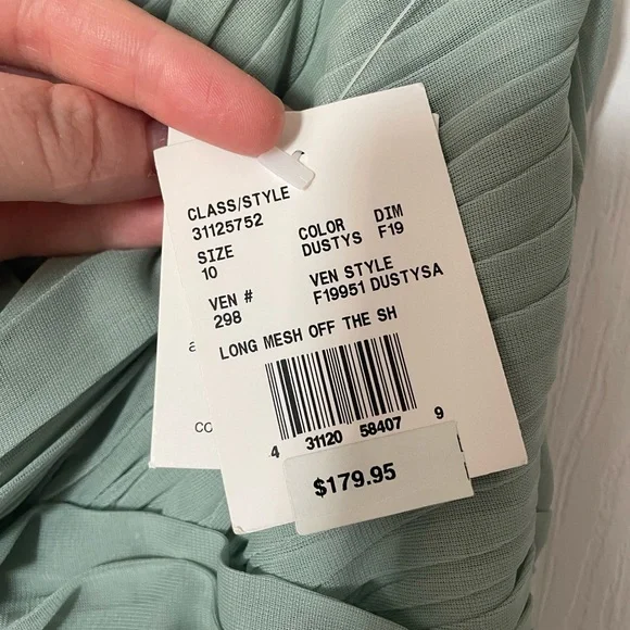 BNWT David’s Bridal Dress Sz 10 Sage - Picture 4 of 6